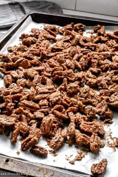 the food is being prepared and ready to be cooked in the oven for cooking or baking