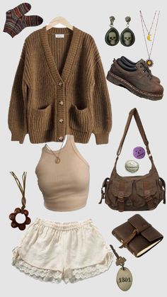 #outfitinspo #vintage #outfit #clotheinspo #inspo #clothes #nature #vibes Cute Mushroom Outfits, Deer Outfit Aesthetic, Mosscore Outfit, Vintage Core Outfits, Mushroom Outfits, Gremlincore Outfits, Forestcore Outfit, Vintage Cottagecore Outfits, Mushroom Outfit