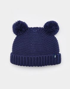 Pom French Navy Knitted Pom Pom Hat | Joules UK Baby Gift List, Knitting Patterns Boys, Knit Pom Pom Hat, Boy Bib, Baby Boy Hats, Boys Knits, French Navy, Boy Hat, Toddler Boy Outfits