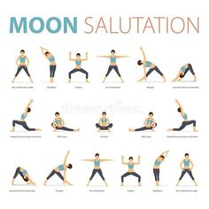 a man is doing yoga poses for the moon salation royalty illustration on white background