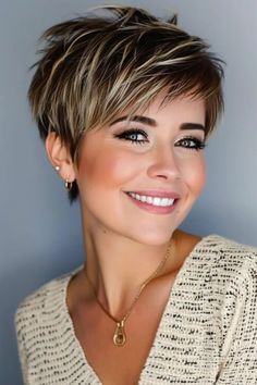 Balayage Pixie, Silver Pixie, Short Spiked Hair, Clip Ponytail, Short Haircut Styles, Spiked Hair, Short Hair Trends