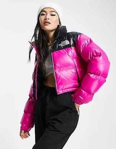 Top Seller for The North Face Cropped Nuptse Pink Black Down Winter Coat Jacket S M L BNWT ๏ฟฝ270, Women's Coats, Jackets & Vests North Face Crop Puffer Jacket Outfit, Down Winter Coats, North Face Nuptse, Cropped Puffer Jacket, Black Down, Puffy Jacket, Winter Coats Jackets, North Face Women, North Face Jacket