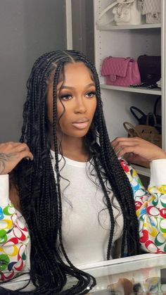 Cute Baddie Hairstyles, Long Braided Hairstyles, Braids For Black, Hairstyle Inspo, Hair Things, Quick Braided Hairstyles, Small Braids, Twist Braid Hairstyles, Hairstyle Inspiration