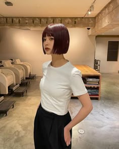 Hair Color Bob, Korean Short Hair, Cute Hair Colors, Hair Idea, Haircut And Color