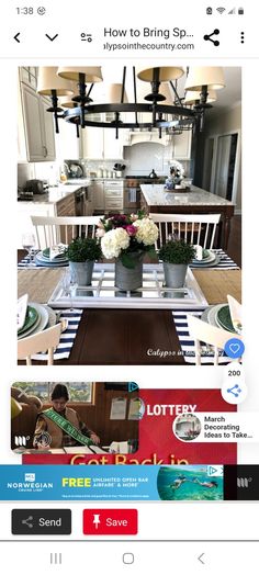 an image of a dining room table with flowers on it and the words, how to bring