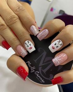 Nail Ideas Fall, Nail Designs Fall, Christmas Gel Nails, Christmas Nail Art Designs, Uñas Acrilicas, Nail Nail, Dipped Nails, Simple Nail Designs, Xmas Nails