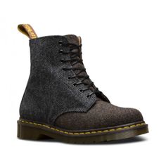 Dr Martens -Dr. Martens 1460 Pascal Moonfabric Made in England Brown/Grey Herringbone Dr Martens 1460 Pascal, Grey Herringbone, Heritage Brands, Friend Wedding, Dr. Martens Boots, Dr. Martens, Wedding Shoes, Boots Men