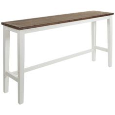 a white and brown wooden table on a white background