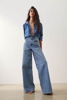 Casual Chique Stijl, Chique Outfit, Look Jean, Looks Country, Double Denim, Looks Street Style, Looks Chic, High Waisted Jeans