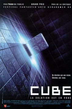 a movie poster for the film cube with an image of a light coming from it