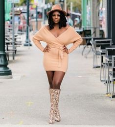 Cute Fall Outfit with Tall Snakeskin Booties Floral Sundress