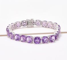 Style vibe we're loving: dressed to impress. Clasp on this richly appointed gemstone bracelet and signal the start of an evening or event that won't soon be forgotten. From Affinity® Gems. Dressed To Impress, Statement Bracelet, Cushion Cut, The Start, Gemstone Bracelet, Dress To Impress, Jewelry Bracelets, Amethyst, Gems