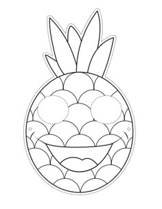 a pineapple is cut out to be used as a coloring page for adults and children