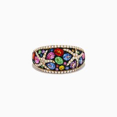 Effy Watercolors 14K White Gold Multi Sapphire and Diamond Starfish Ring Starfish Ring, Multi Sapphire, Effy Jewelry, Geometric Art, Gold Yellow, Starfish, Sapphire, White Gold, Yellow Gold