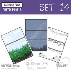 Click for how to make a comic without drawing in a step by step guide using these panel stickers.  Add lovely comic strips into your journal or as a fun activity for kids and a unique twist to card making with this set of 3 panel special backgrounds that's created by an artist and already colored in for you. Use the party set for invitations and birthday greeting cards.  #comics #panel #drawing #illustration #sticker #howtomake #tutorial #art #ideas Special Background, Birthday Greeting