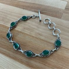 Handcrafted Genuine Gemstones, Solid 925 Sterling Silver Bracelet. Gift boxed Listed with ExportYourStore.com Vintage Bracelets Silver, Fork Bracelet, Peridot Bracelet, Crystal Anklet, Slide Bracelet, Circle Bracelet, Swarovski Bracelet, Rhinestone Heart, Statement Bracelet