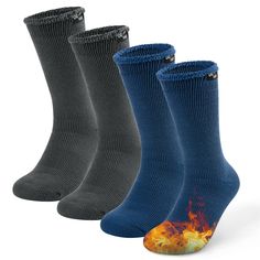 PRICES MAY VARY. 2 or 4 Pack Thermal Winter Socks: DG Hill thermal socks are thick warm socks for cold weather, 7x times warmer than cotton that interior is lined with plush brushed fleece makes cozy and soft on our feet. The insulating thermal yarn traps heat and keeps feet warm thus perfect cold weather boots socks for men women, have superior heat retention also suitable for winter outdoor insulated socks for hunting, skiing, hiking etc. Moisture Wicking Technology: These heated socks are des Cold Feet Socks, Mens Winter Socks, Cold Weather Socks, Boots Socks, Heated Socks, Thermal Socks, Fleece Socks, Ski Socks, Womens Thermal