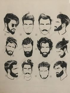 Mustache Styles With Beard, Barba Hipster, Gents Hairstyles, Beard Art, Hair Vector, Beard Haircut