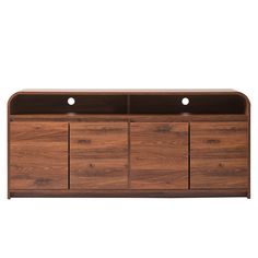 the sideboard is made out of wood and has three drawers on one side, with two