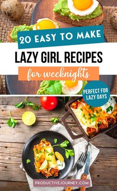 the cover of an easy to make lazy girl recipe book, with text overlay