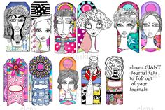 several different types of women's hair and makeup products with the words, eleven giant art journal to put out your journals