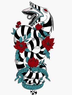 an image of a snake with roses on it