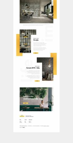 the website design is clean and modern, with an interesting yellow color scheme on it