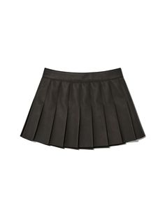 GIRLFRIEND PLEATED MINI SKIRT - LEATHER (BLACK) - GLOWNY Black Mini Pleated Skirt, Black Lined Mini Pleated Skirt, Black Y2k Pleated Mini Skirt, Black Pleated Full Mini Skirt, Black Pleated A-line Mini Skirt, Socks And Loafers, Black Pleated Mini Skirt, Skirt Leather, Vintage Casual