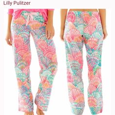 Nwt Lilly Pulitzer Oh Shello Pajama Pant Size: Xs 100% Cotton Pajama Pant With Clam Shell New 2015 Print Sold Out On The Website See Pictures For More Detail Measurements Are In The Pictures Let Me Know If You Have Any Questions! Style 17574 Product Color May Slightly Vary Due To Photographic Lighting Sources Or Your Monitor Settings Pink Printed Sleepwear With Relaxed Fit, Pink Printed Relaxed Fit Sleepwear, Pink Relaxed Fit Pants For Pajama Party, Spring Sleep Bottoms In Pink, Pink Cotton Pants For Sleepover, Spring Sleep Bottoms In Multicolor, Pink Printed Pants For Vacation, Multicolor Elastic Waistband Sleepwear For Lounging, Pink Floral Print Bottoms For Loungewear