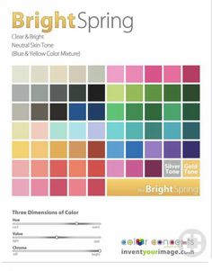 True Spring Colors, Neutral Skin Tone, Spring Tones, Style Analysis, Color Mixing Chart