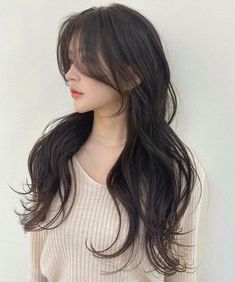 Long Layers With Curtain Bangs Thick Wavy Hair, Long Layers With Curtain Bangs Wavy Hair, Curtain Bangs Thick Hair, Bangs Aesthetic, Caramel Blonde Hair, Summer Haircuts, Haircut Inspo, Aesthetic Korean, Trendy Hairstyle