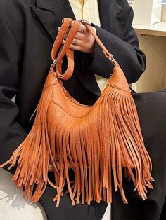 BagForLove - Stylish Fringe Hobo Bag for Chic Decoration Trendy Fringe Bags For Shopping, Trendy Fall Bags With Fringe, Trendy Fringe Bags For Fall, Everyday Bucket Bag With Fringe, Everyday Fringe Bucket Bag, Everyday Use Bag With Fringe, Trendy Fringe Shoulder Bag For Shopping, Fringe Bucket Bag For Shopping, Fringe Shoulder Bag For Fall