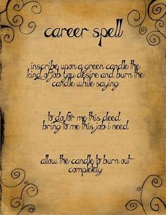 Career Spell, Find Job, Book Items, Witchy Tips, Real Witches