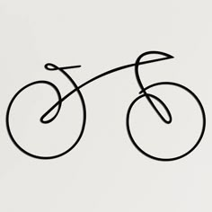 a drawing of a bicycle on a white background with black lines in the shape of a bike