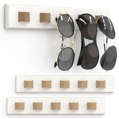 PRICES MAY VARY. ➤[Organize Your Sunglasses]: ➤Our 3-pack Sunglasses Holders can accommodate 15 pairs of sunglasses. It doesn't take up much space and is easy to organize, so you can quickly find the sunglasses you want. We have increased the space for the individual leather hooks, allowing for organized storage for both large and small sunglasses. ➤[Fashionable and Practical]: ➤Each of our sunglasses rack measures 11.02*1.97*0.39 inches and can hold up to 5 pairs of sunglasses. It not only help Wooden Glasses Holder, Sunglass Organizer, Sunglasses Rack, Sunglasses Organizer, Wooden Glasses, Small Sunglasses, Organized Storage, Glasses Holder, Wall Home Decor