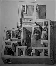 a black and white photo of some buildings