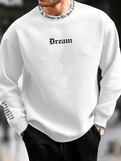 White Sweatshirt Outfit Men, White Sweatshirt Outfit, White Hoodie Outfit, Sweatshirt Outfit Men, Hoodie Outfit Men, Drop Shoulder Sweatshirt, Men Sweatshirts, Men Hoodies, Dropped Shoulder Sweatshirt