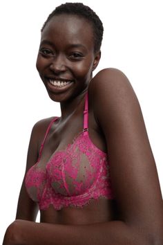 Skarlett Blue Balcony Entice Balconette Bra - Pink Berry Designer Bra, Pink Berry, Sheer Bra, Sport Bra Top, Balconette Bra, Pink Bra, Cup Size, Stretch Lace, Scalloped Edge