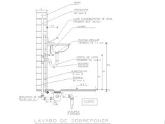 an architectural drawing shows the details for a shower