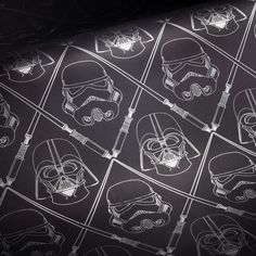 the star wars wallpaper has been drawn on to it's black background with white outline