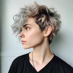 Amab Nonbinary Hair, Curly Short Hair Nonbinary, Nonbinary Haircuts Short, Short Hair Styles Nonbinary, Non Binary Tattoo Ideas, Short Enby Hair, Short Hair Nonbinary, Non Binary Haircuts Long, Gender Neutral Hairstyles