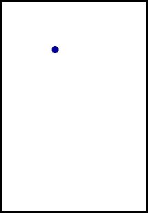 an image of a blue dot in the middle of a white square with black border