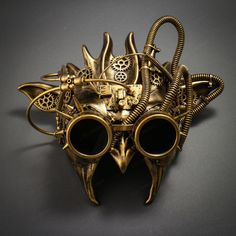 Steampunk Demon Devil Satan Masquerade Mask - Black Gold - ILOVEMASKS.COM Steampunk Masks, Steampunk Masquerade, Masquerade Mask Black, Steampunk Mask, Steampunk Hat, Nose Mask, Masquerade Masks, Steampunk Gears, Halloween Masquerade