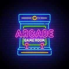 Arcade Game Room Neon Sign Game Room Neon, Banner Game, Ambiguous Quotes, Arcade Retro, Logo Neon, Commercial Signs, Arcade Game Room, Retro Arcade, 3 Am