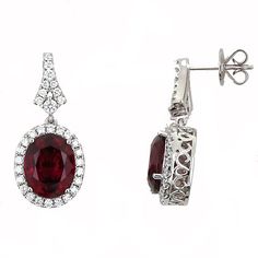 These garnet and diamond earrings are perfect for all garnet lovers! They have a total gem weight of 9.65 and a total carat weight of .97 and are set in 14kt white gold. E1598-GR14W Elegant Garnet Jewelry With Brilliant Cut, Garnet Earrings, Silver Jewelry Fashion, Sapphire Earrings, Diamond Fashion, Small Jewelry, Garnet, Diamond Earrings, Silver Jewelry