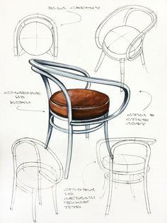 a drawing of a chair and some chairs