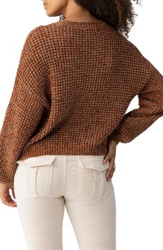 Fall for the slouchy fit of this season-staple sweater knit from buttery-soft chenille. 22" length (size Medium) Crewneck Long sleeves 100% polyester Machine wash, dry flat Imported Chenille Sweater, Autumn Sales, Fabric Gift Bags, Under The Stars, Nordstrom Store, Fabric Gifts, Free Fabric, Sweater Knit, Print Gifts