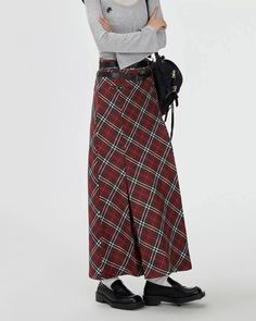 London Bridge Plaid Maxi Skirt | Women's Skirts – Boogzel Clothing Plaid Maxi Skirt, Red Plaid Skirt, Egirl Outfits, Desired Reality, Jeans Outfit Summer, Checkered Skirt, Maxi Rok, Aesthetic Red, Crop Top Dress