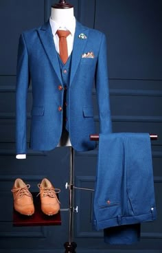 Wedding Suits Men Blue, Wedding Suits Men Black, Tweed Wedding, Party Outfit Men, Black And White Tuxedo, Blue Suit Men, Trendy Suits, Blue Suit Wedding