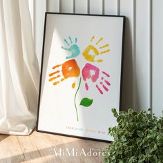 Stunning Family Hand Print Keepsake Capture a precious moment in time and have it turned into stunning Wall Art by Handprint Artists MiMi Adores - Each piece is created especially for you, made from your actual handprints and created true to size. - Created on A2 or A3 Pro Luster Fine Art Paper with long lasting and non fading inks. - A stunning way to display the most precious and treasured memories!   - We can use any handprints that you might already have. Alternatively, to create new prints Family Hand Print Art, Kid Handprint Art, Family Handprint Art, Flower Handprint Art, Kids Handprint Art, Handprint Flowers, Family Handprint, Handprint Painting, Handprint Flower